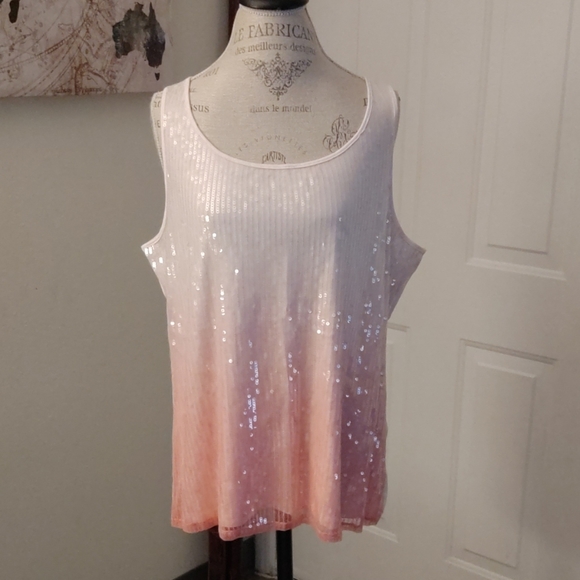 NWT - Sequined Tank Pastel Pink - Picture 1 of 4